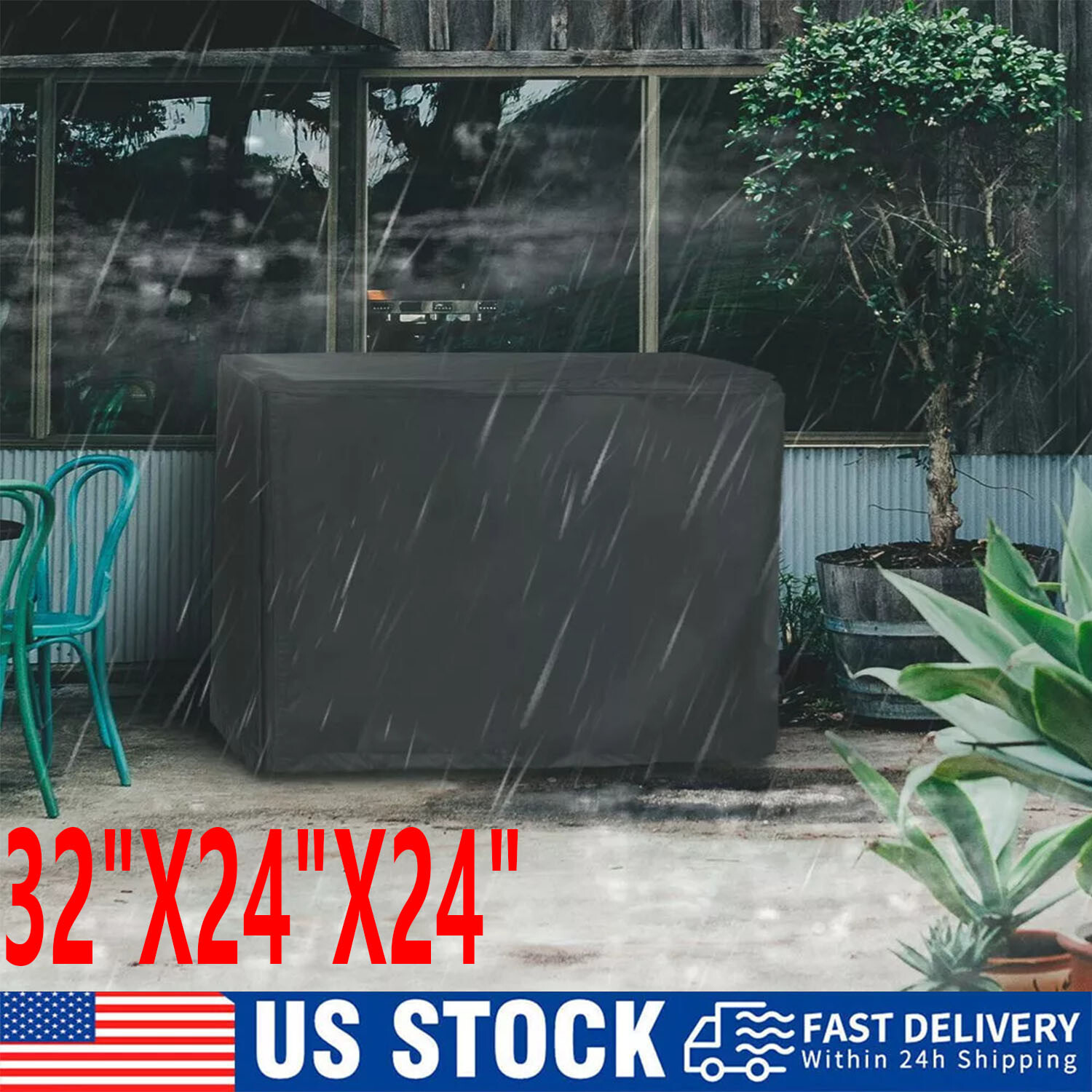 Universal Generator Cover 600D Waterproof For 3000-5000watt (32″ X 24″ X 24″)