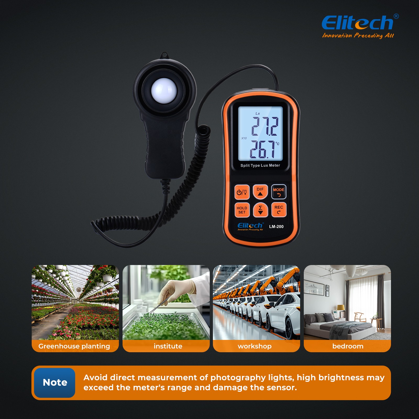 Elitech SMG-1H Refrigeration HVAC Digital Pressure Gauge Single Manifold Gauge