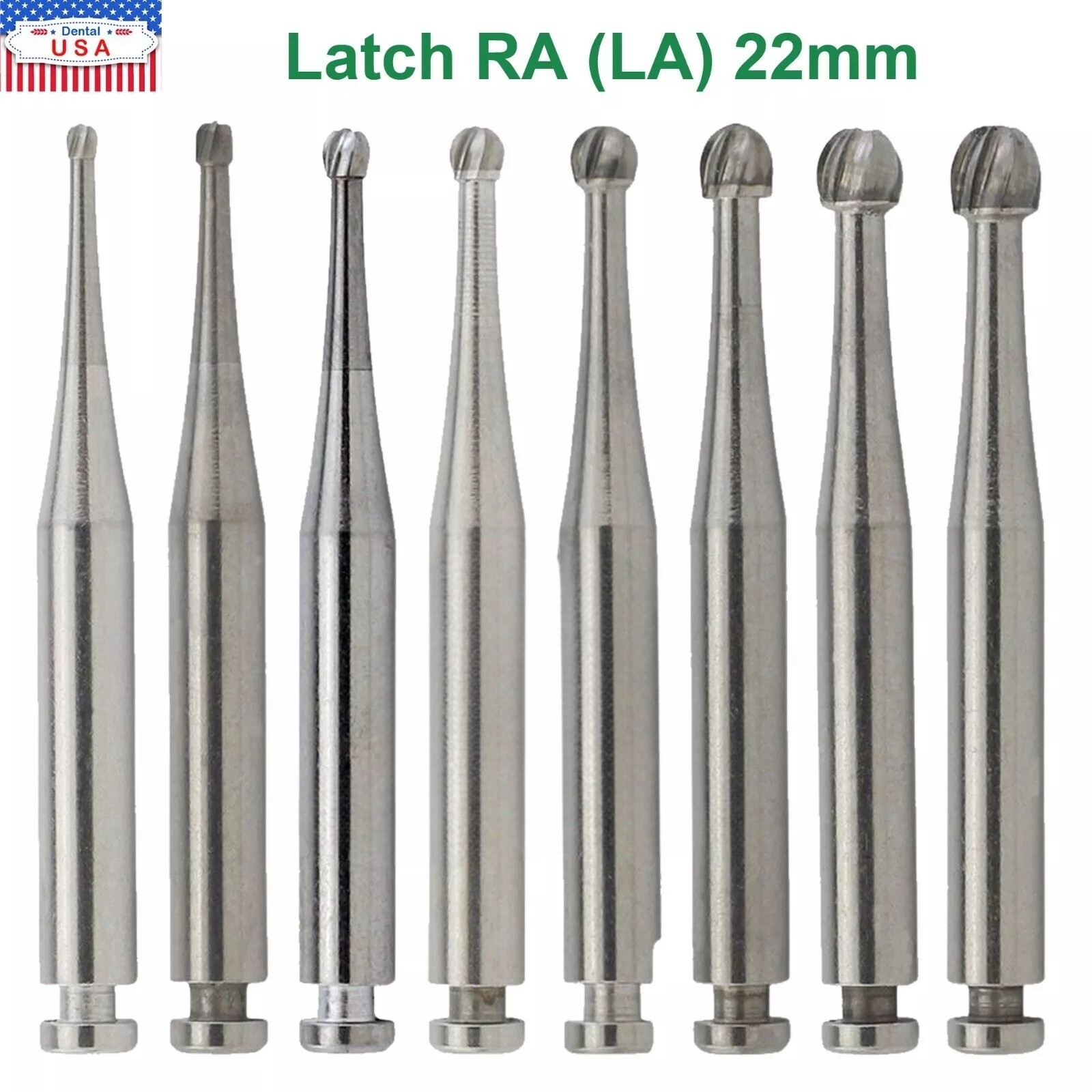 5-100 8 Types Dental Round Carbide Bur for Slow Speed Latch Type RA 1# – 8# Burs