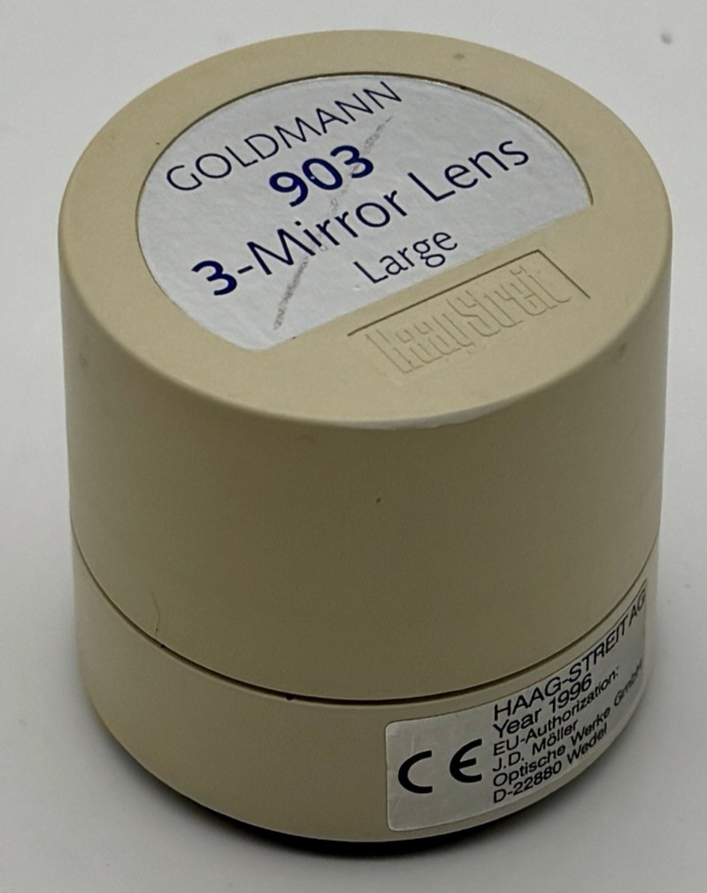 Haag-Streit AG Goldmann 903 Large 3-Mirror Lens, with case, Made in Switzerland.