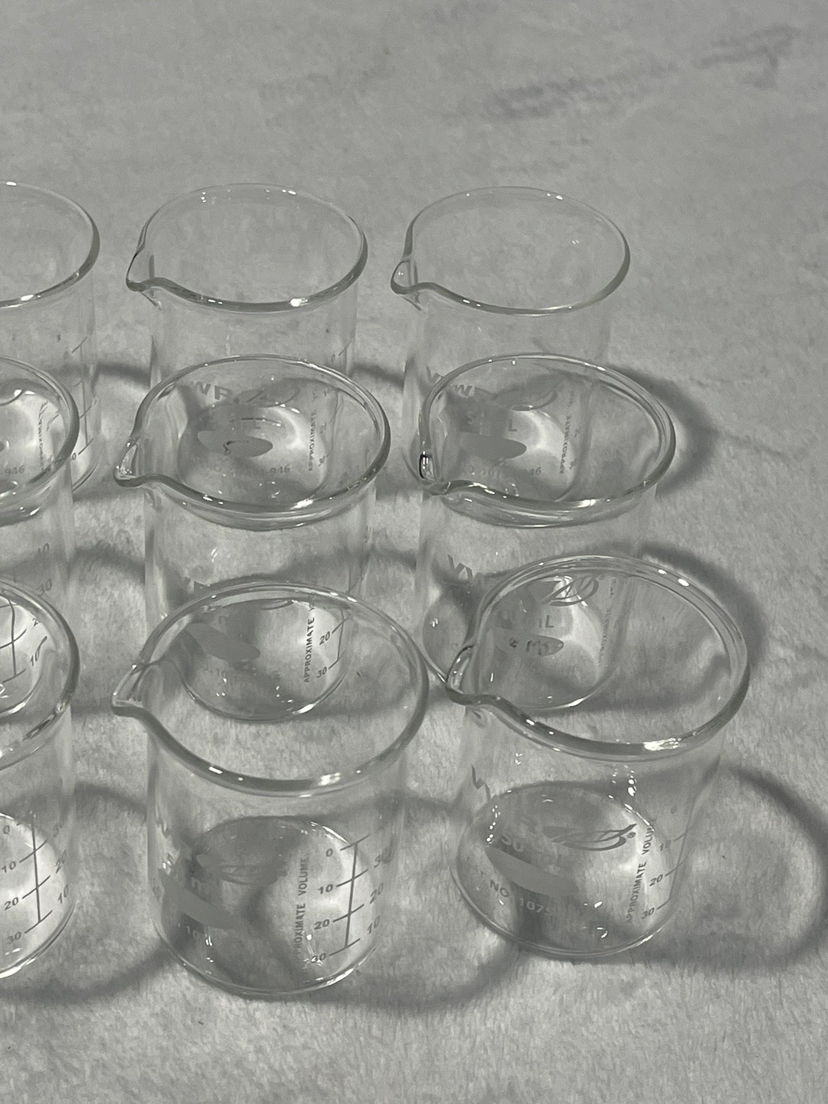 VWR Glass Beaker 50 ml 10754-946 Beaker Borosilicate Glass Graduated Lot Of 12