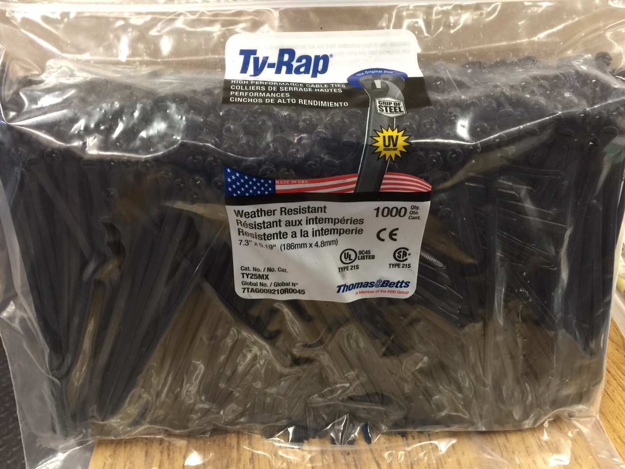 Thomas & Betts Ty-Rap TY25MX 7.3″ 50lb 1000/Pack