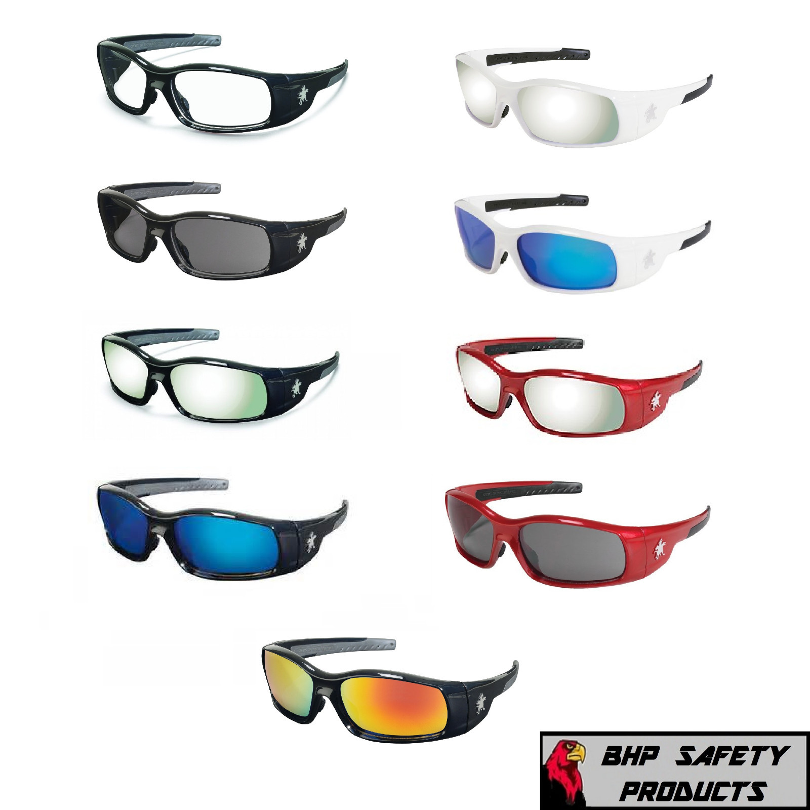 MCR CREWS SWAGGER SAFETY GLASSES SUNGLASSES WORK SPORT EYEWEAR ANSI Z87 1/PAIR