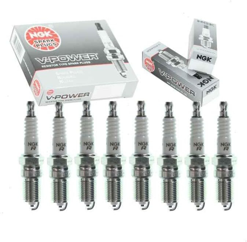 8 Pc NGK V-Power Spark Plugs Compatible with Chevrolet Silverado 1500 4.8L 5.3L