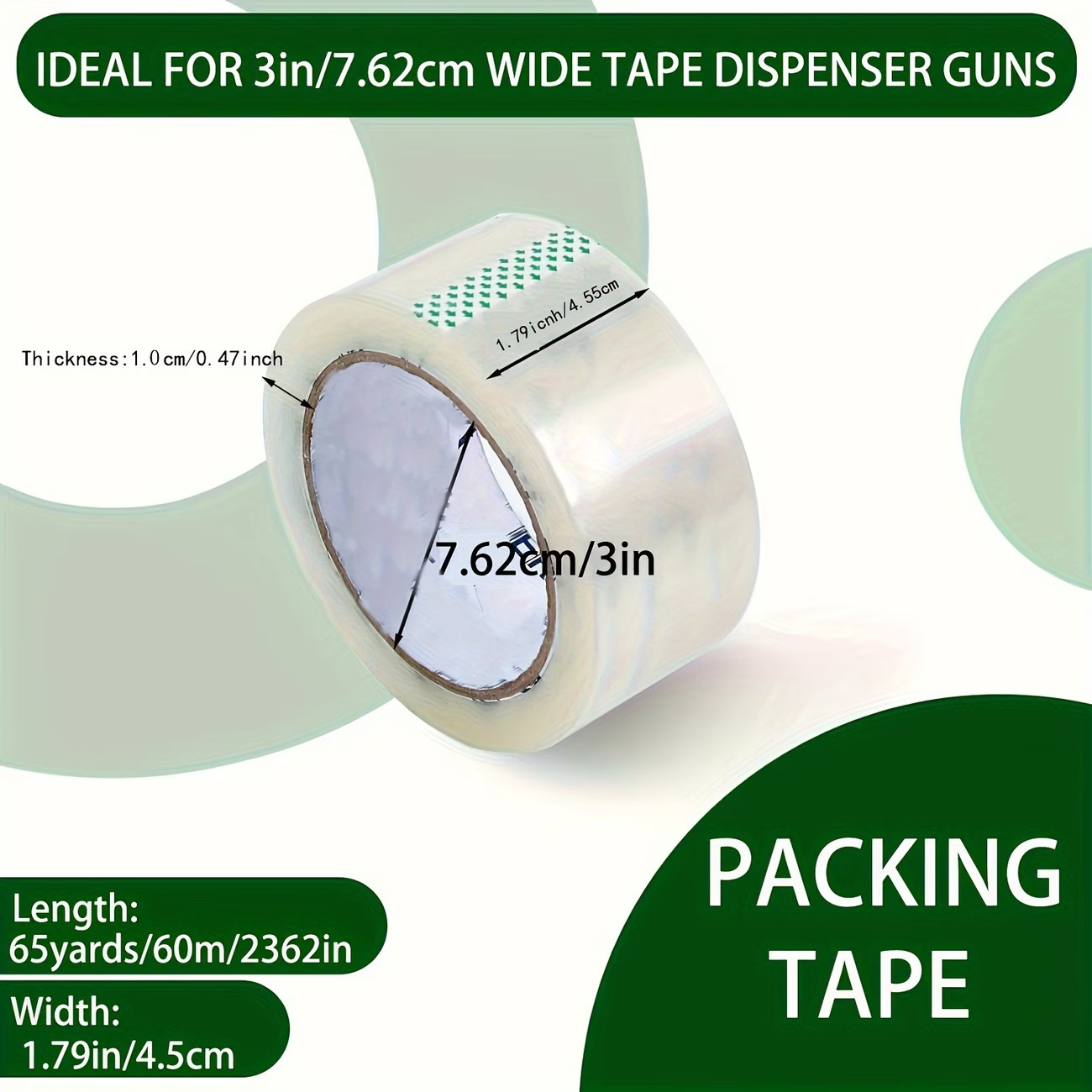 24 Rolls Clear Packaging Shipping Packing Tape Strong Adhesive