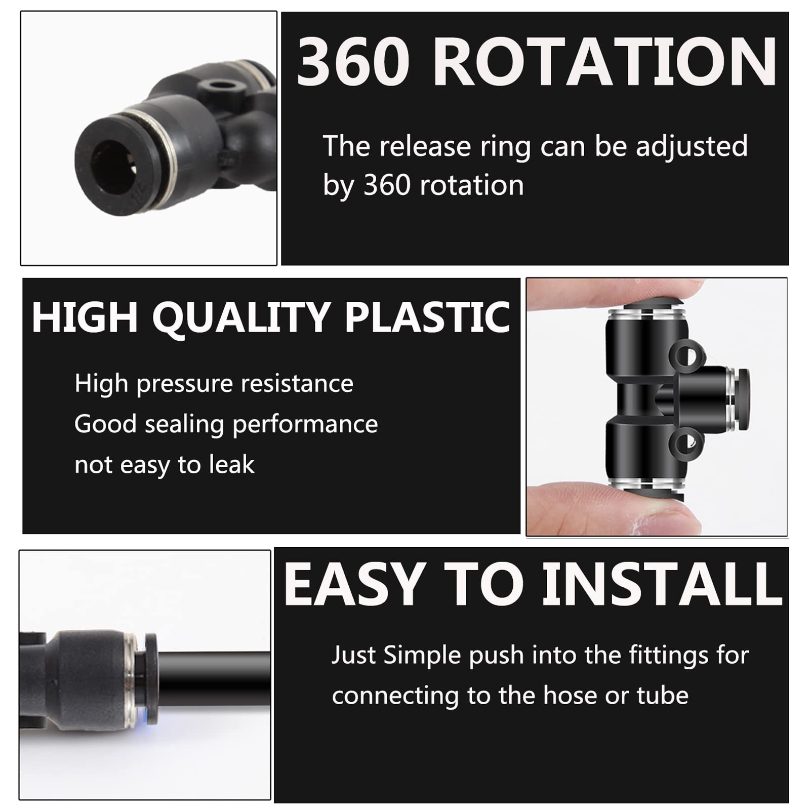 24 PCS Push To Connect Fittings 12mm Tube OD x 1/2 Inch NPT Thread Male Elbow