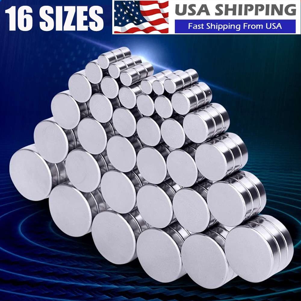 LOT5-100 Round Neodymium Magnets N52 Super Strong Rare Earth Small Large Magnets