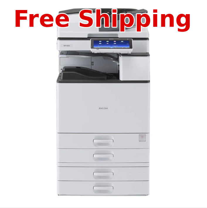 Ricoh MP 6055 -Black and White Copier – 60ppm,Copy,Print,Scan,4 Trays –LOW meter