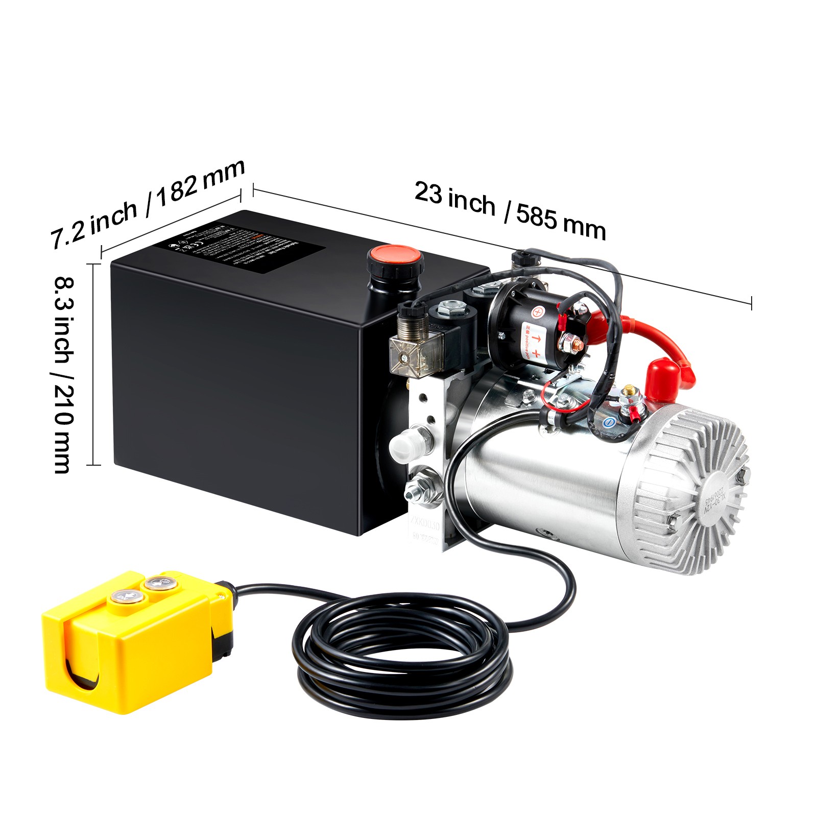 VEVOR 10 Quart Double Acting Hydraulic Pump 12V Dump Trailer Power Unit 2.1HP