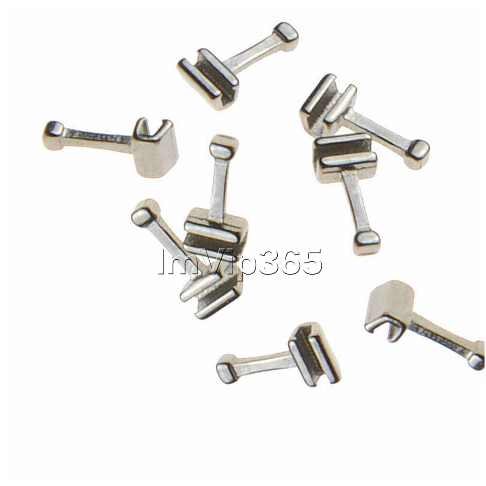 5 Packs 50 Pcs Dental Orthodontic Stainless Steel Crimpable Hook Long Type
