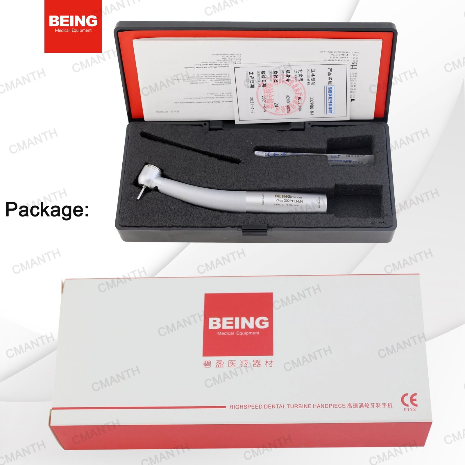 BEING Dental Fiber Optic Handpiece High Speed Turbine For KaVo Coupler 6 Hole