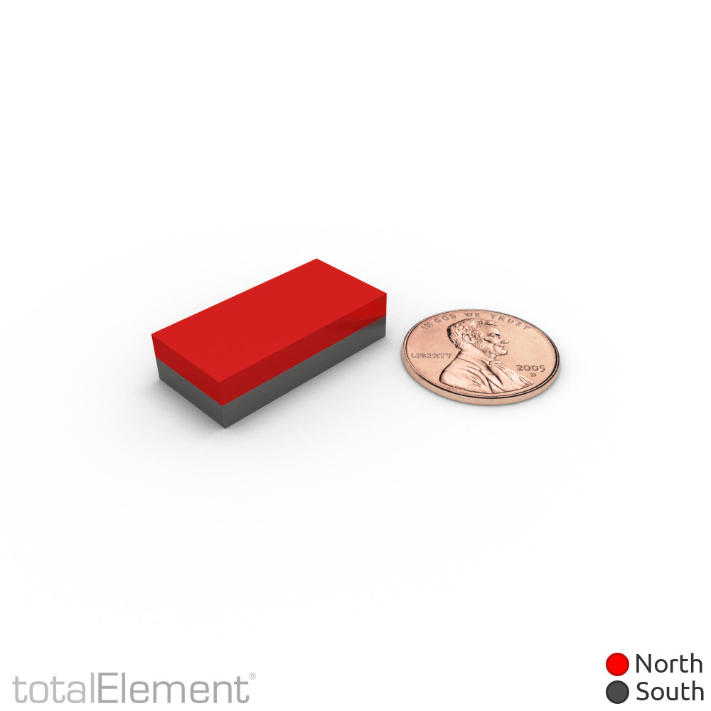 1 x 1/2 x 1/4 Inch Neodymium Block Magnets N52 with Waterproof Coating (10 Pack)