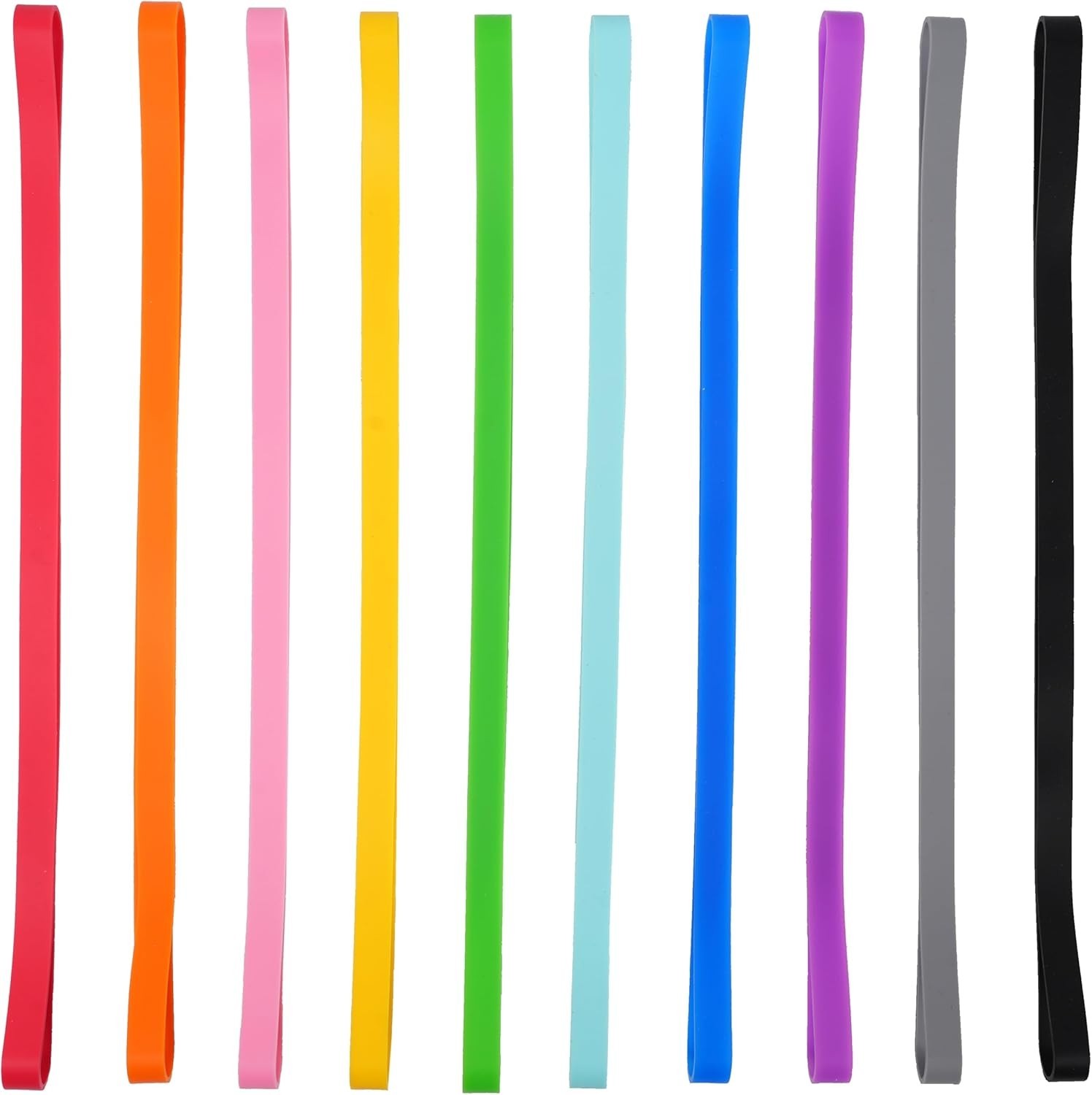 Rubber Bands Silicone 10 Pcs 12Inch Elastic Bands for Notebook Books Cooking Wra