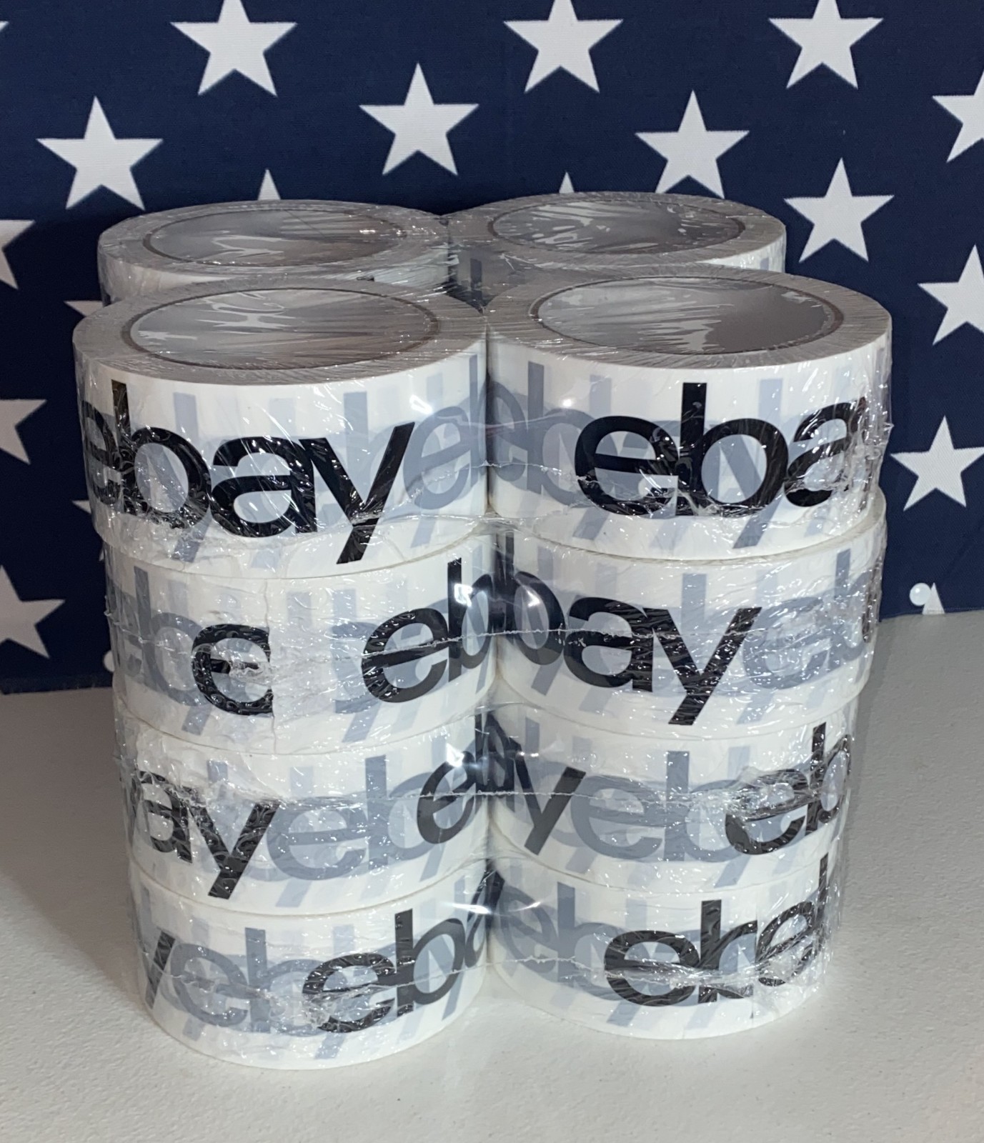 2″ x 75 yards Official eBay Branded Packaging Tape 16 ROLLS Black & White
