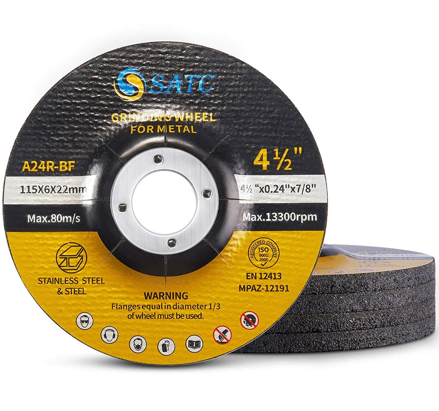 25PACK 4-1/2″ x1/4″ x7/8″ Type 27 Metal Steel Grinding Wheels For Grinder 4.5″