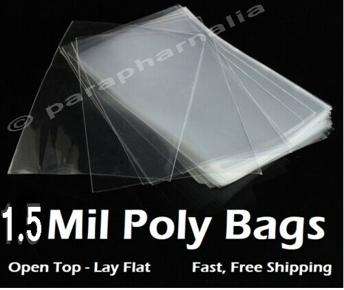 Clear Poly Bags 1.5 Mil Flat Open Top Plastic Packaging Packing LDPE