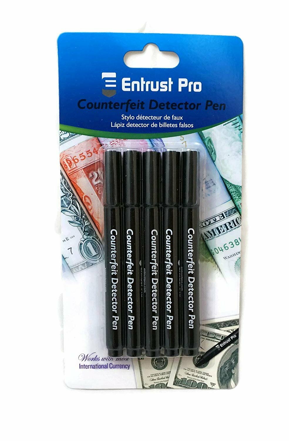 Counterfeit Money Detector Pen Marker (5 Pack ) Round Tip