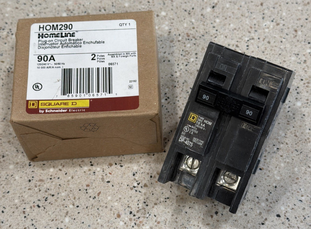 Square D HOM290 2 Pole 90 Amp Circuit Breaker *NEW IN BOX* US SELLER