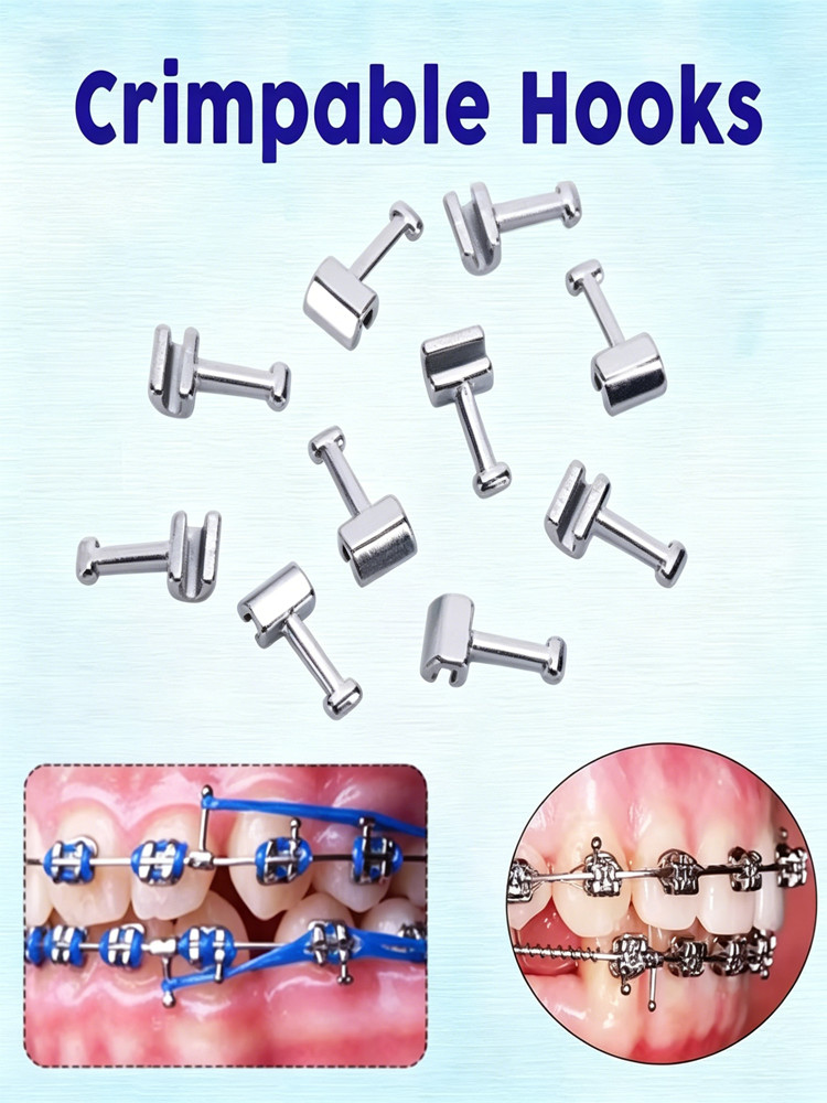 10pcs/pack Dental Orthodontic Crimpable Hook Long/Medium/Short Stainless Steel