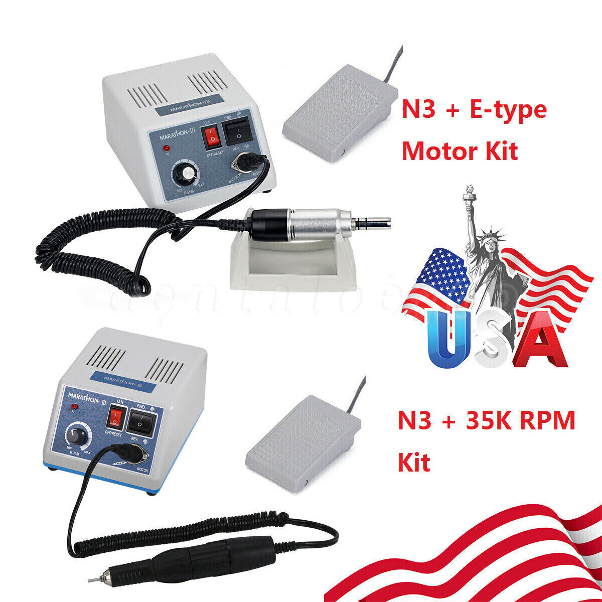 Dental Lab Marathon Electric Micromotor Polishing Unit / 35K rpm Motor Handpiece