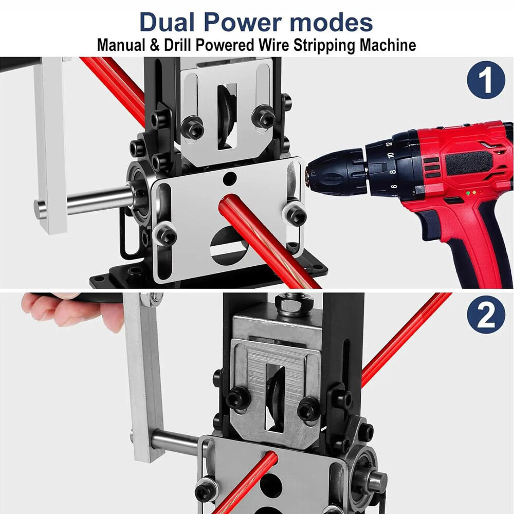 Manual Wire Stripping Machine Portable Cable Stripper 1mm to 21mm Hand Crank US