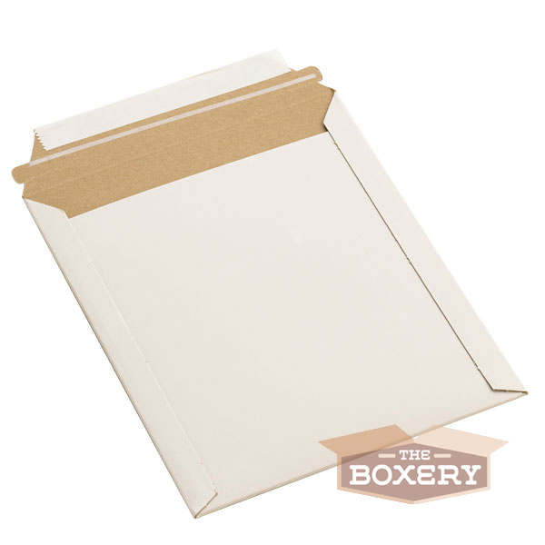100 – 6×8” Rigid Flat Photo Mailers – Self-Seal – White from The Boxery