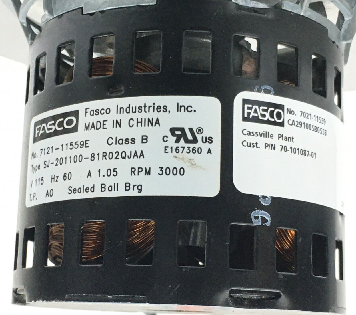 Rheem Ruud 70-101087-01 Fasco 7021-11559 Furnace Draft Inducer used, tested #L17