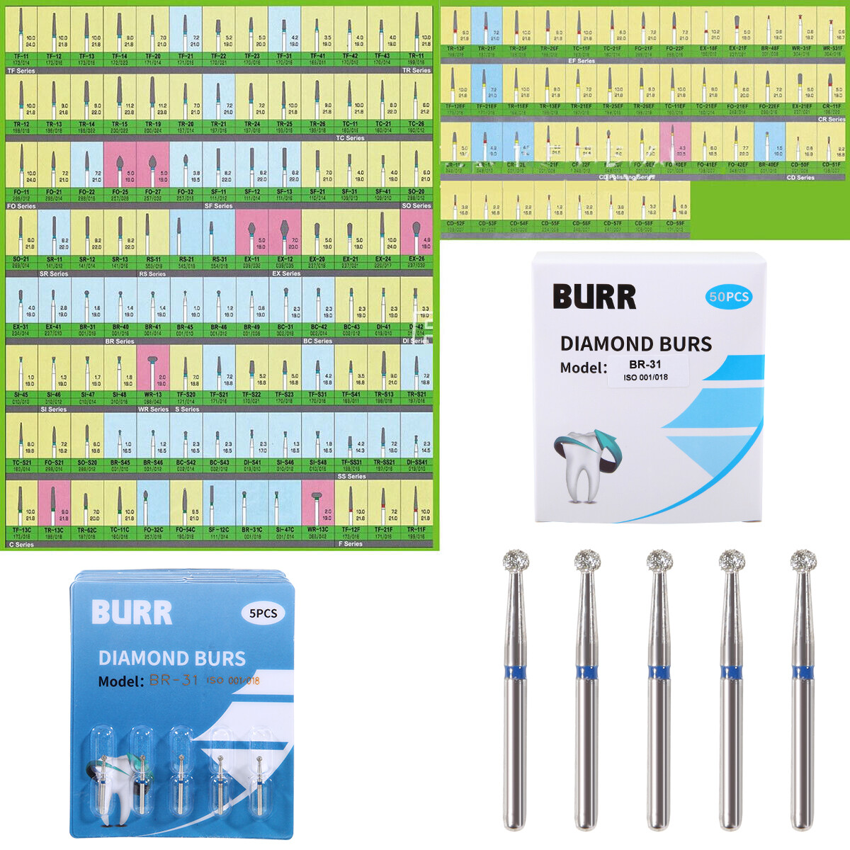 Dental Diamond Burs /Tungsten Steel Carbide Burs FG for High Speed Handpiece