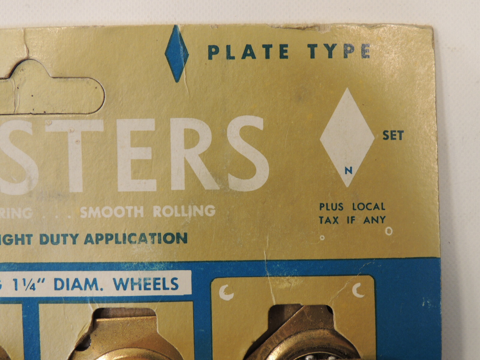 VTG MCM New NOS United States Floormates Casters Made USA Plate Type 5177 Wheels