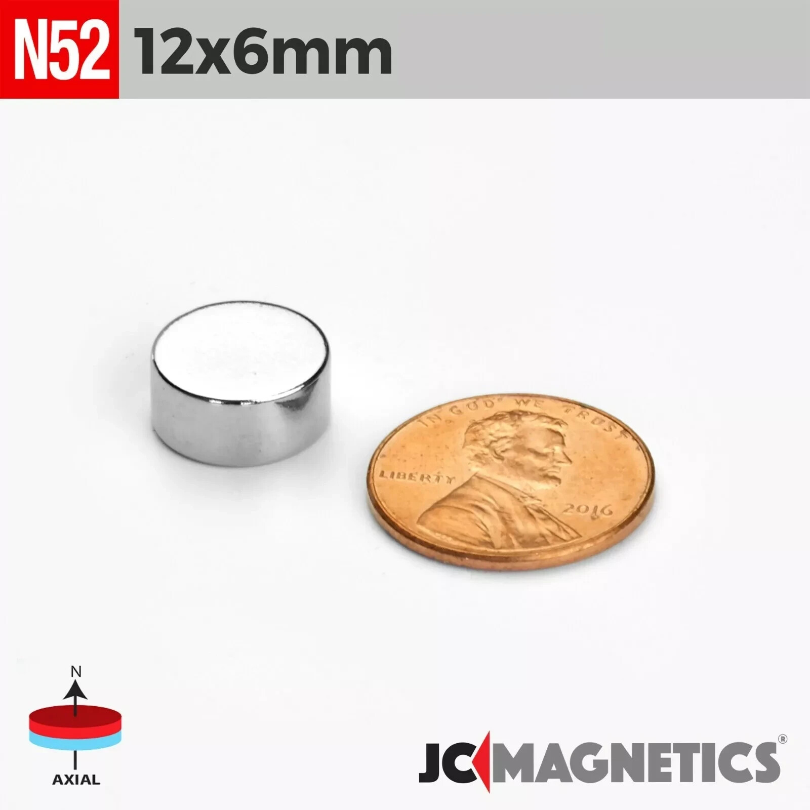 12mm x 6mm N52 Super Strong Rare Earth Neodymium Magnet Round Disc 12x6mm