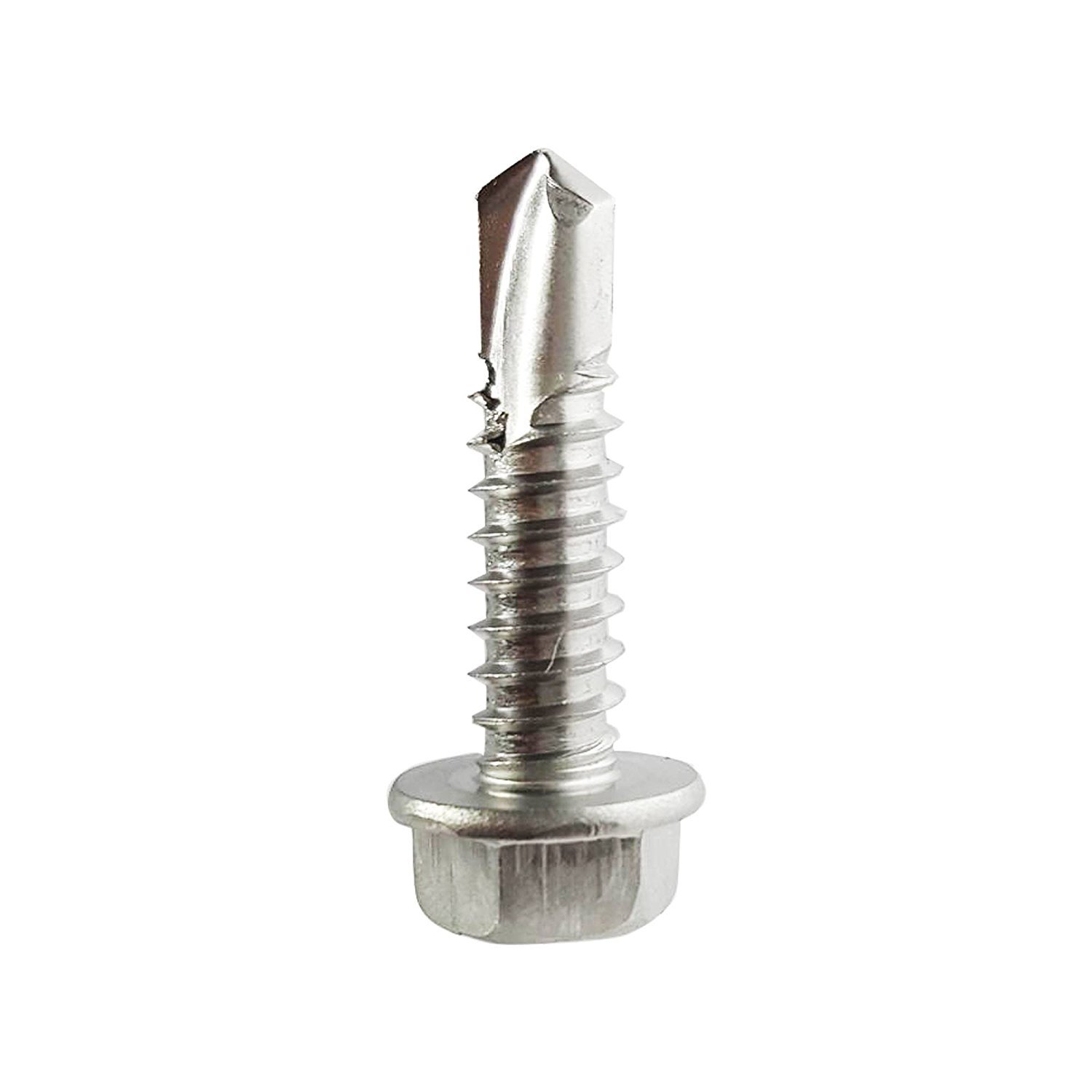 #12 Hex Washer Head Self Drilling Sheet Metal Tek Screws 410 Stainless Steel