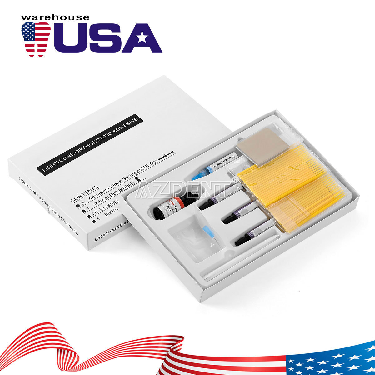 Dental Bracket Braces Glue Ortho Bonding Light Cure Resin Composite Kit