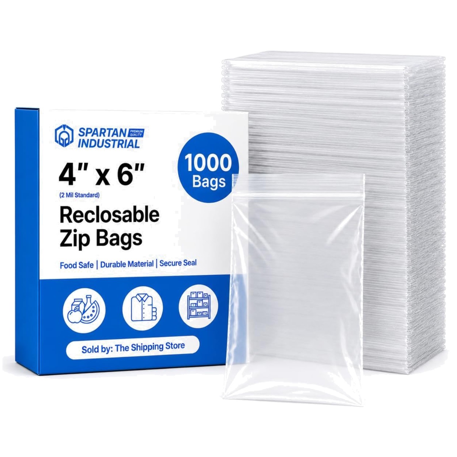1000 Pack 4×6 Clear Ziplock Poly Bags – Resealable 2 Mil