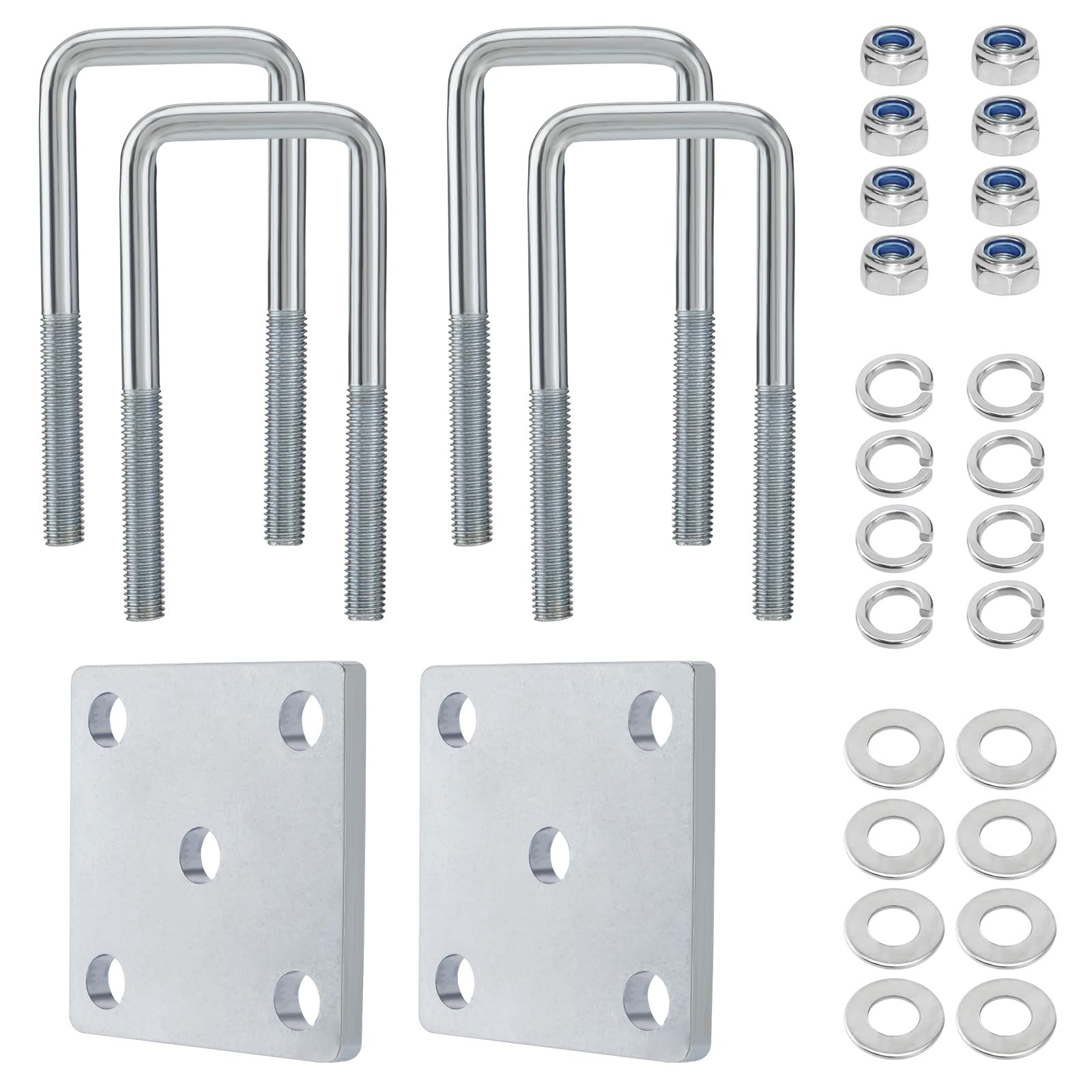 U Bolt Kit 2×2 Axle 5.25in Trailer Leaf Spring Hardware Set