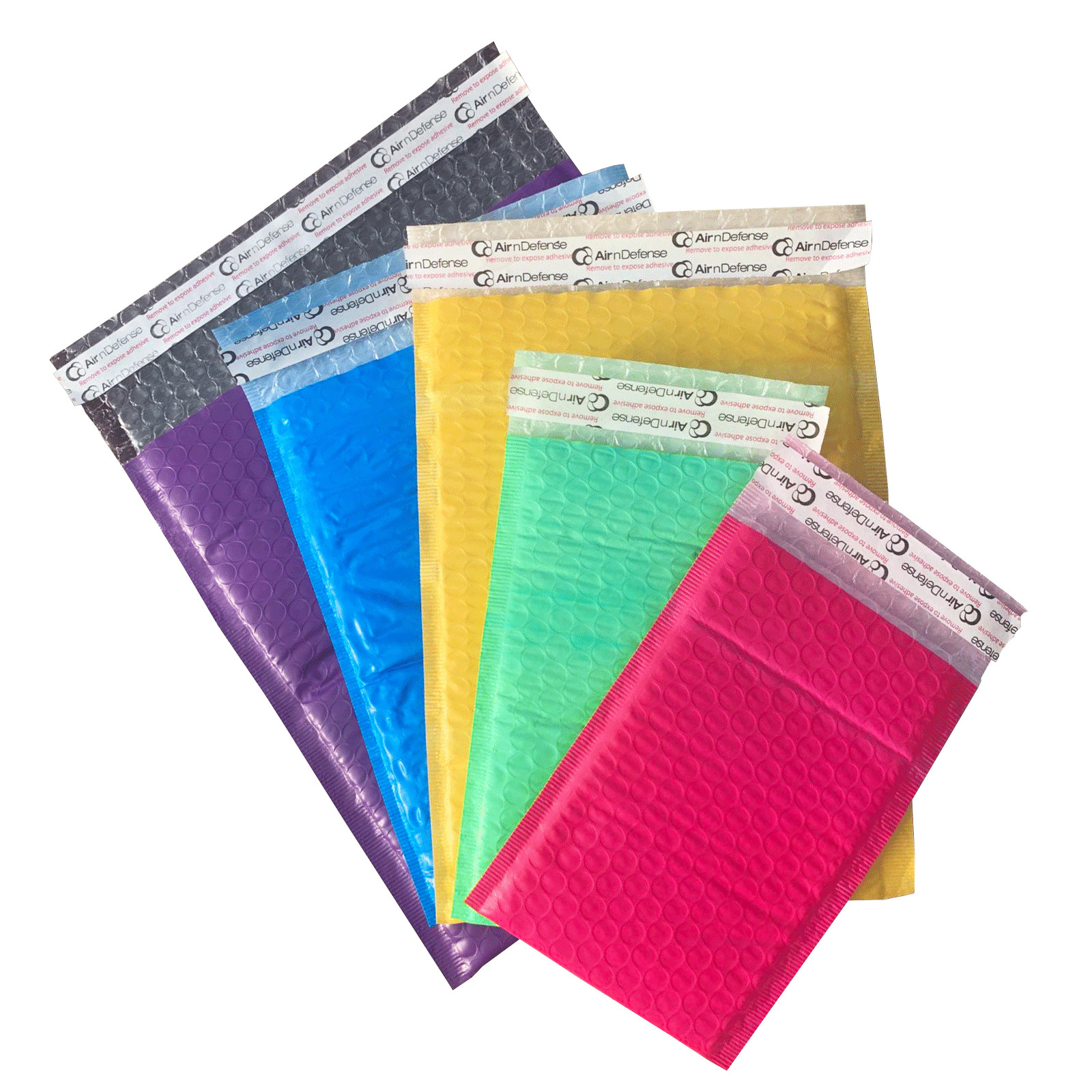 AirnDefense #0 6.5×10″ Colored Poly Bubble Mailers Shipping Padded Envelopes