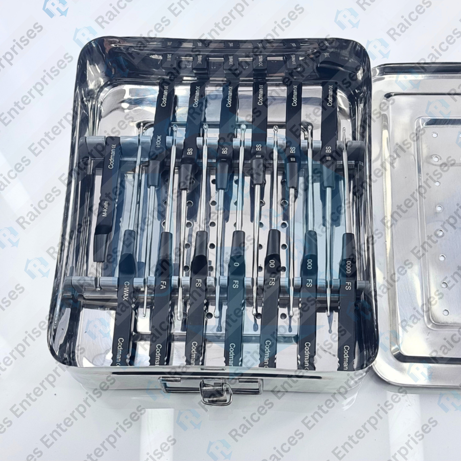 Karlin Style Lumbar Bayonet Curettes Set (14 Pcs) Microdiscectomy Instruments