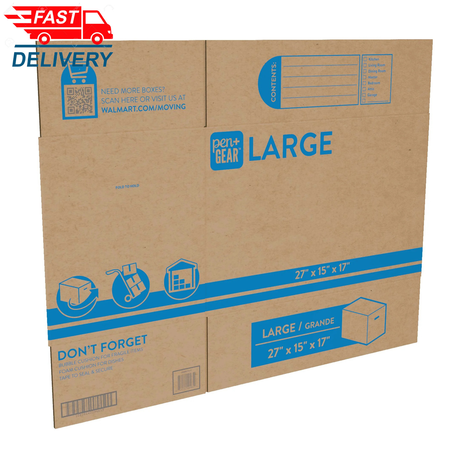 (10 Pack) Large Moving Boxes, 27L X 15W X 17H, Kraft