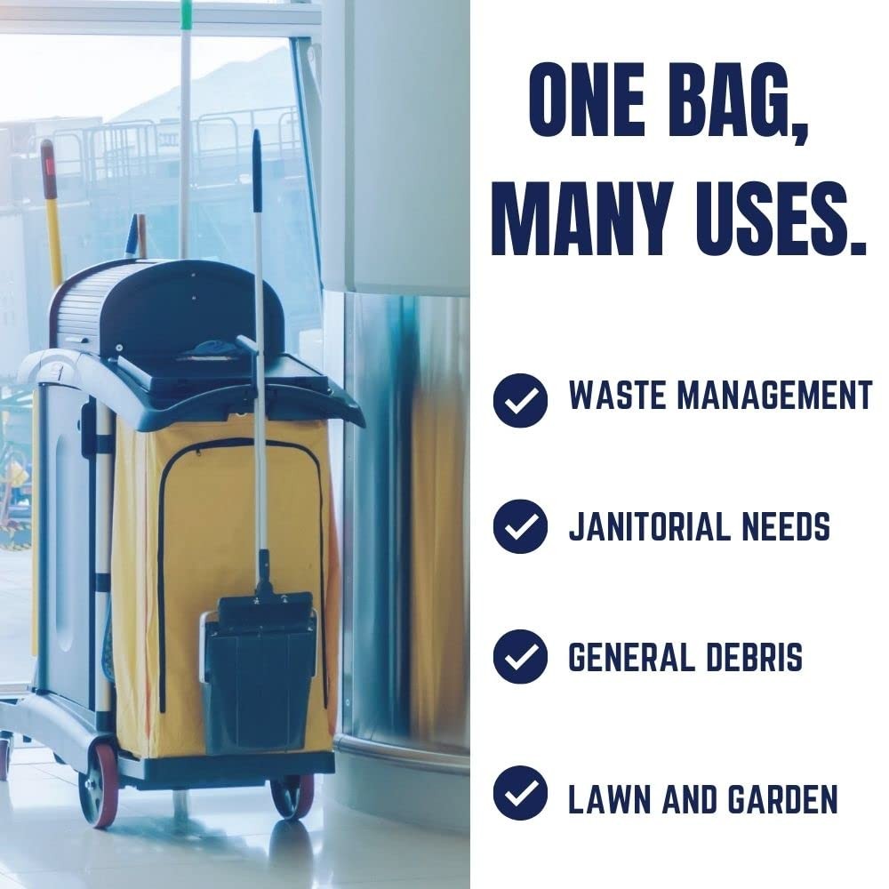 Plasticplace 20-30 Gallon Trash Bags 2.0 Mil Black Heavy Duty Garbage Can