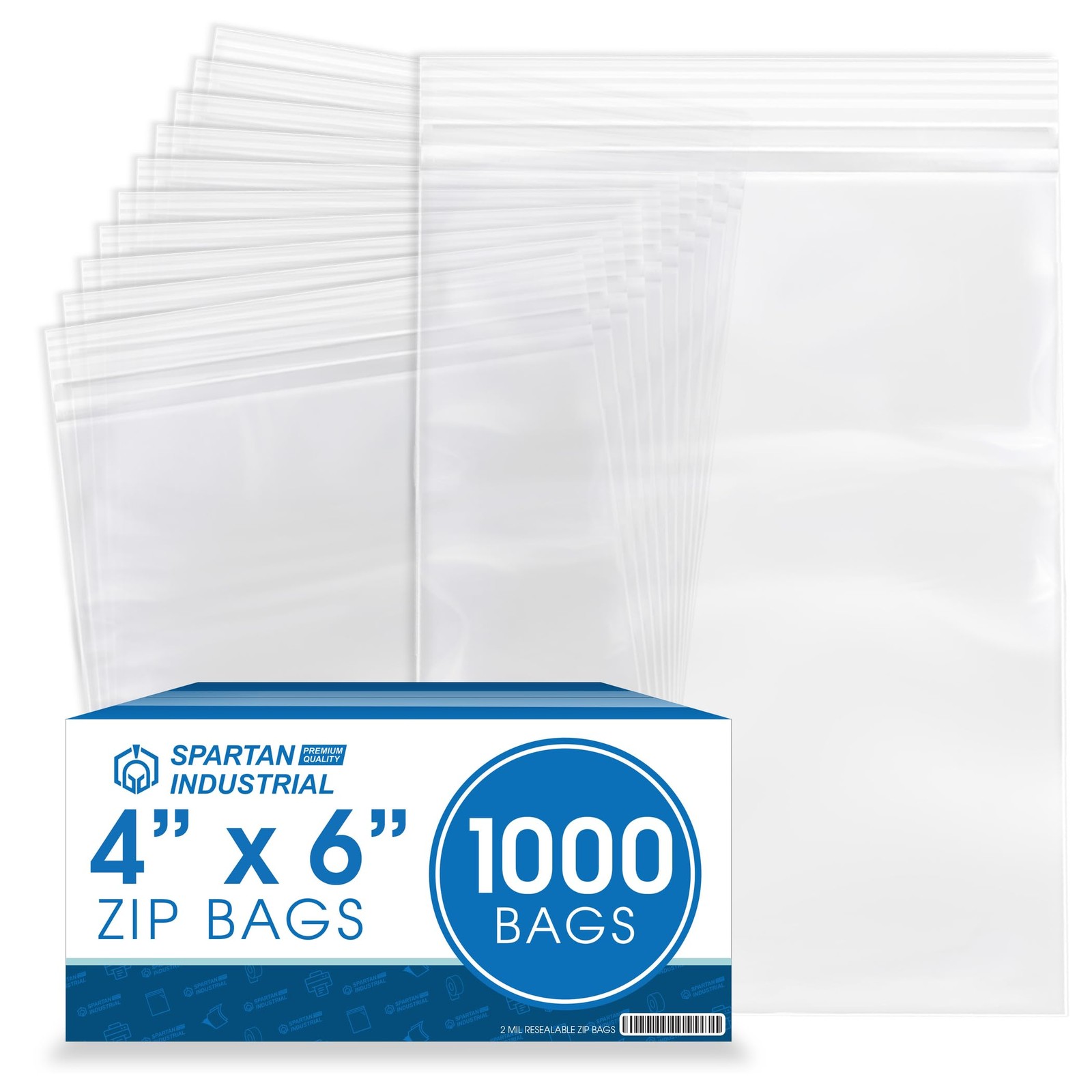 4×6 Clear Reclosable Zip Bags 1000ct 2 Mil Poly with Resealable Lock Seal