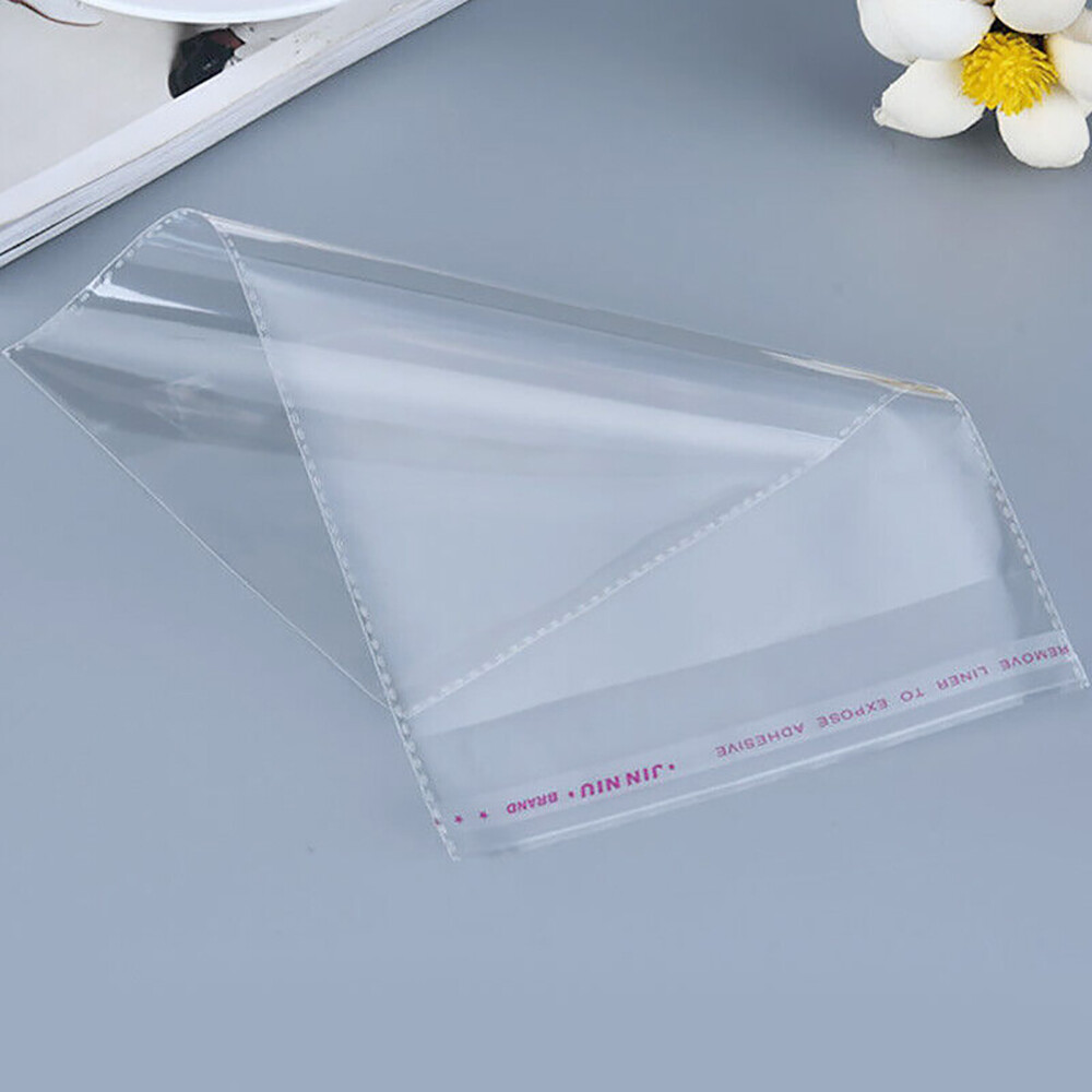100-1000Pcs Clear Self Adhesive Poly Bags OPP Cellophane Plastic Bags 7 Sizes