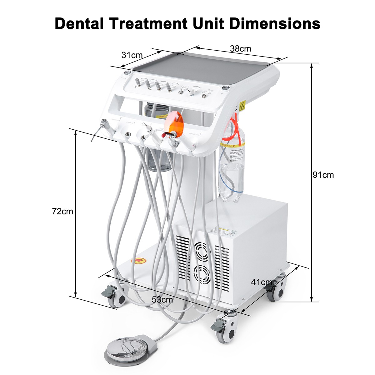 360° Swivel Dental Hygiene Prophy Handpiece Air Motor 4 Holes W/ 4:1 Nose Cone