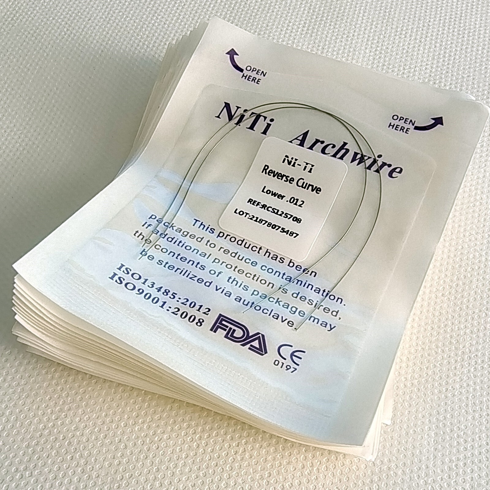 10packs Dental Arcos de Ortodoncia NITI Alambre de Arco de Curva Inversa