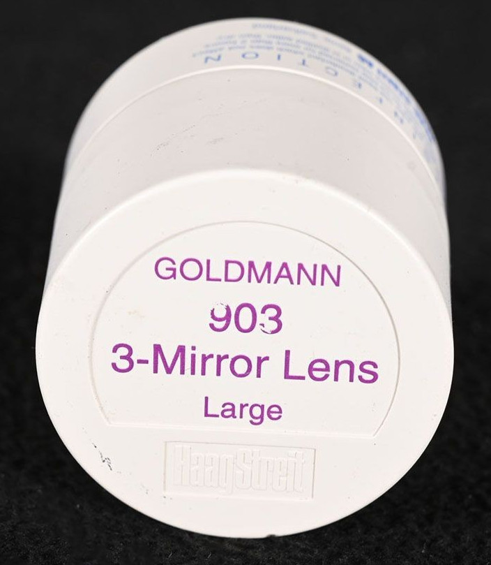 Haag-Streit AG Goldmann 903 Large 3-Mirror Lens, with case, Made in Switzerland.