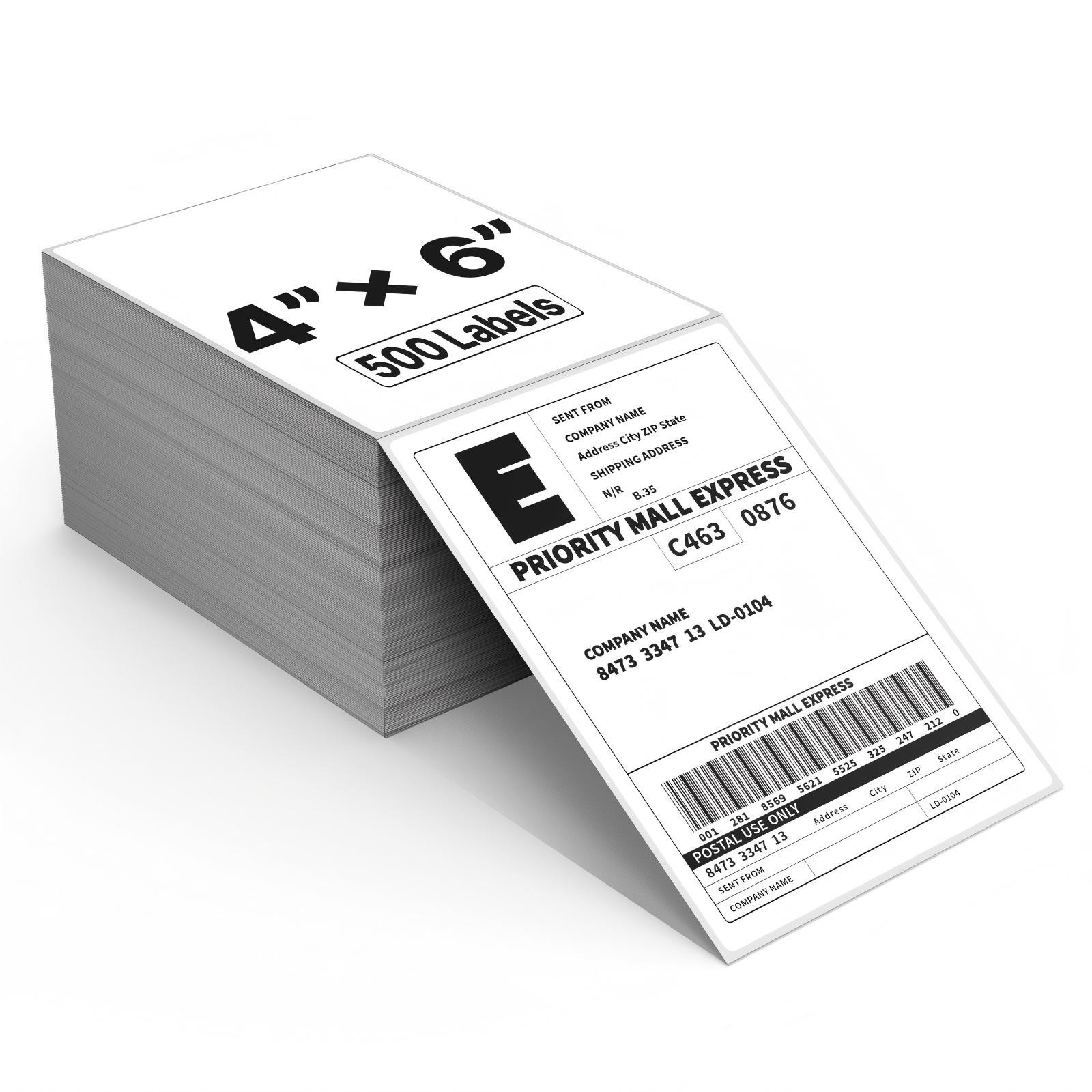 4×6 thermal labels 500 Labels/Stack for MUNBYN Rollo Zebra – 500 Labels