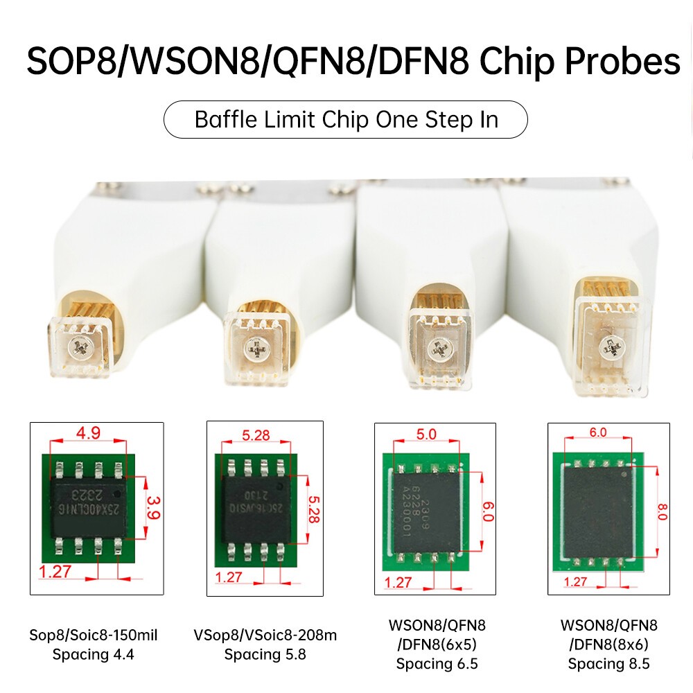 1pc SOP8/WSON8/QDFN8 SPI Adapter Clip Pin Flash on Chip Read ＆ Write Probe