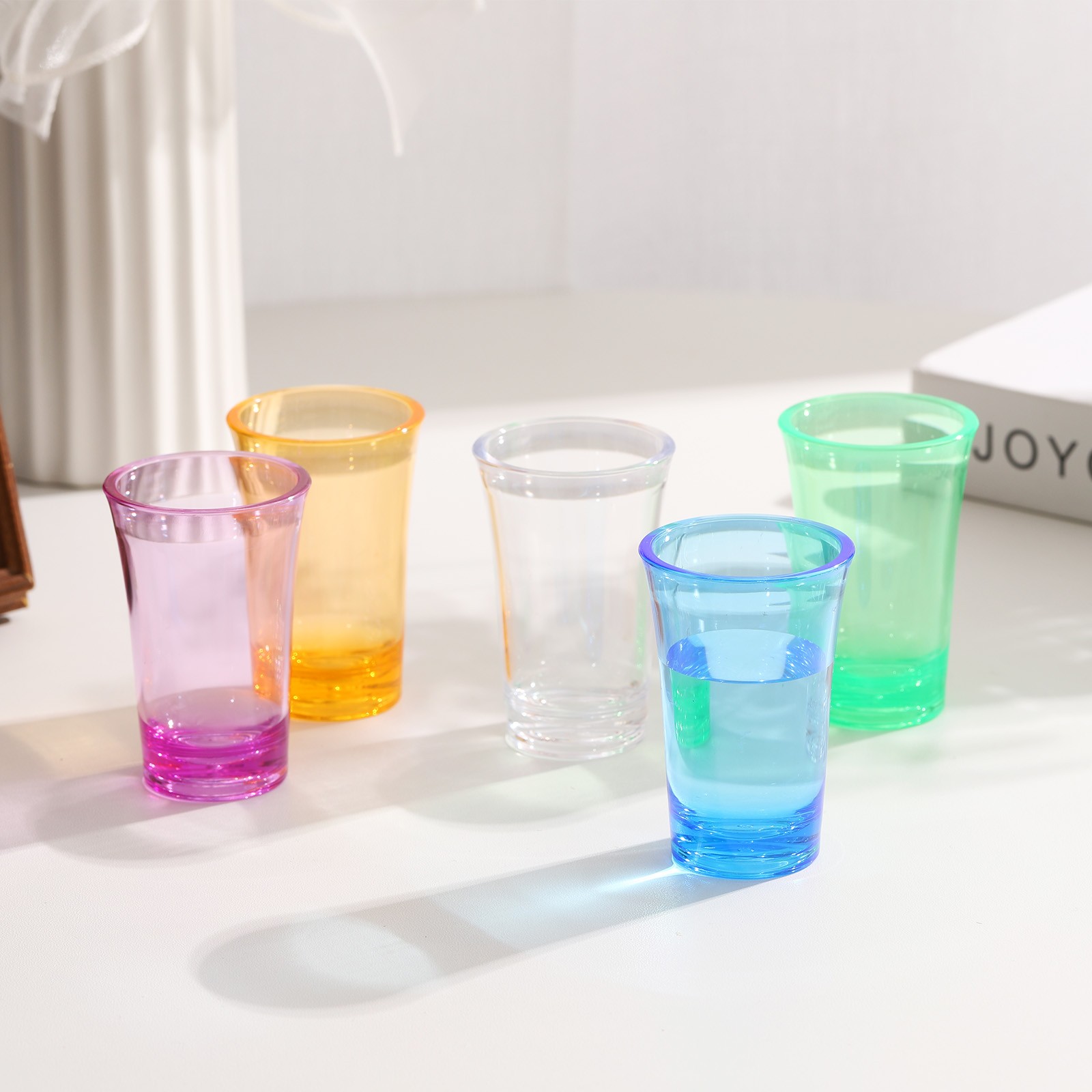 6pcs Shot Glasses 1.2oz Polystyrene for Cocktail Transparent