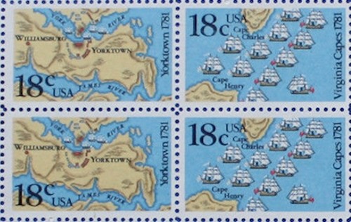 US SCOTT#1937-1938 YORKTOWN & VIRGINIA CAPES 50-18c Mint Stamps sheet