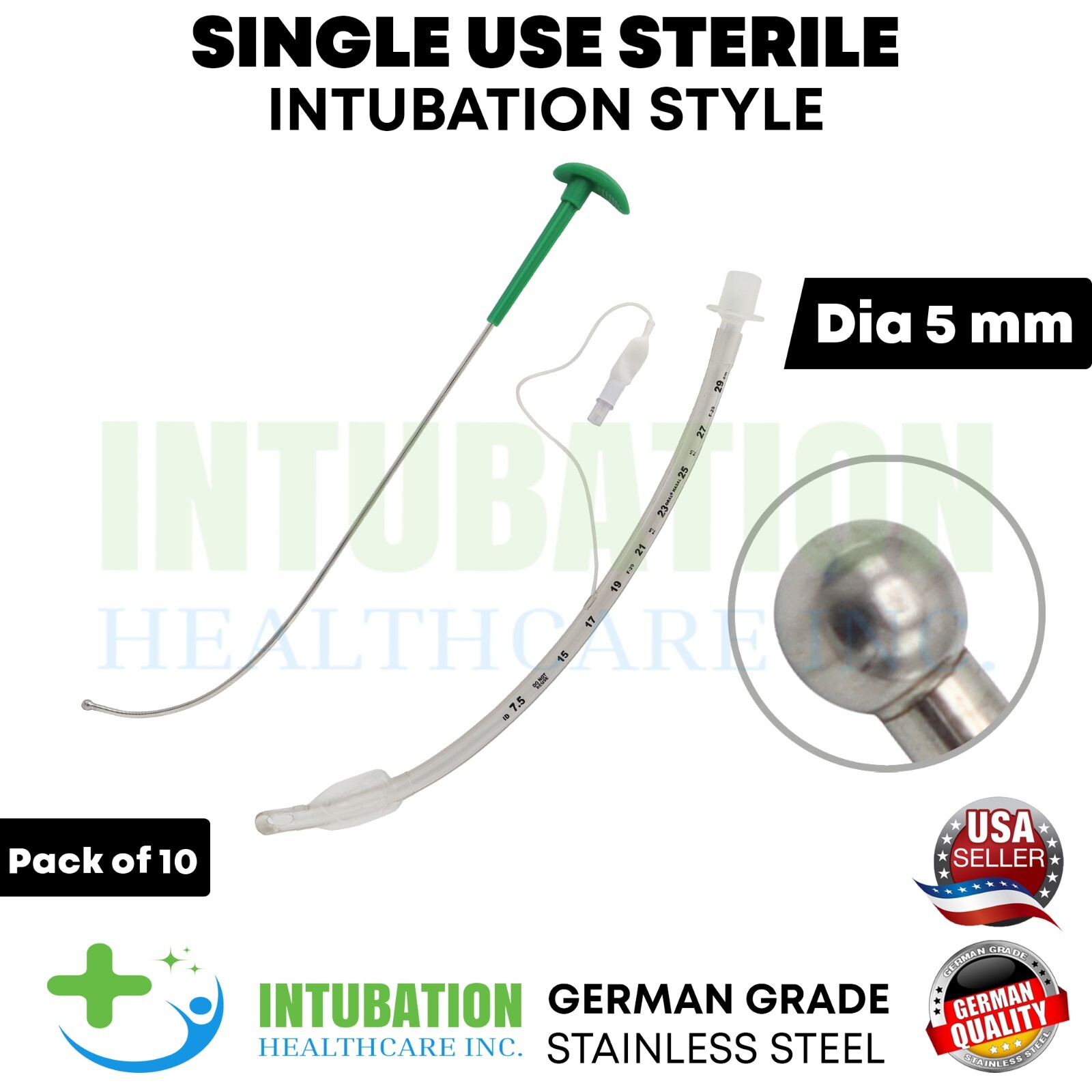 Single Use Sterile Intubation Stylet Rigid Stylets Anesthesia Instruments 10 Pcs