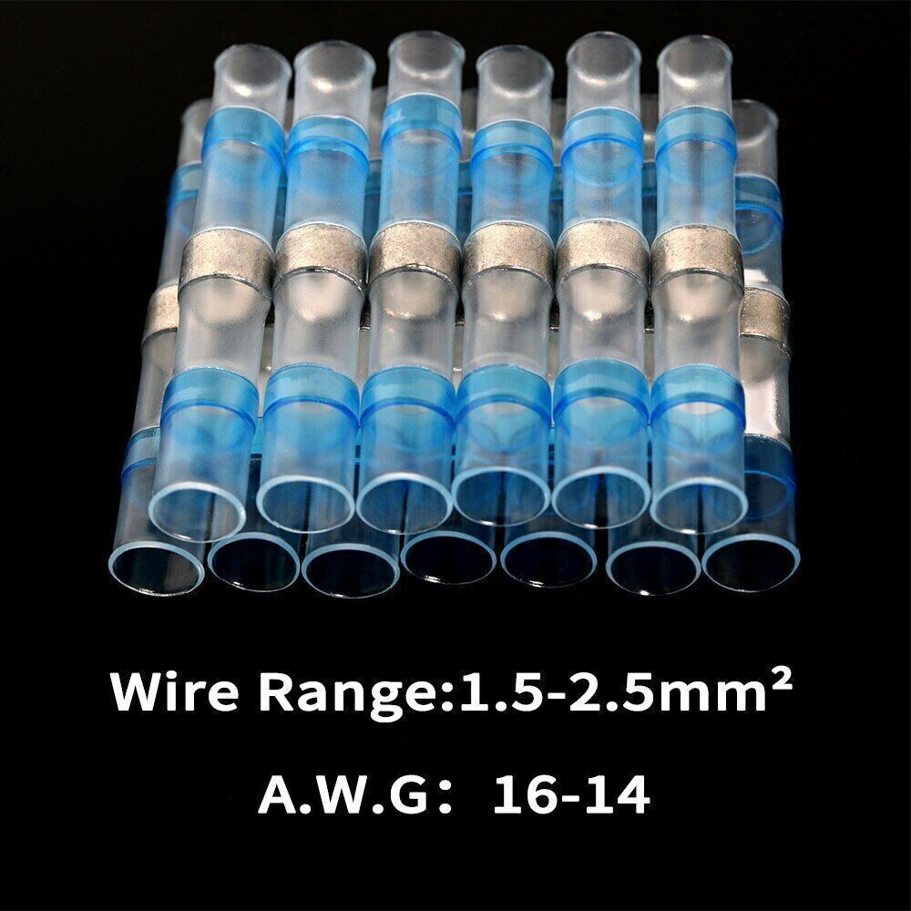 Solder Seal Sleeve Heat Shrink Butt Wire Connectors Terminals Waterproof 50-1000