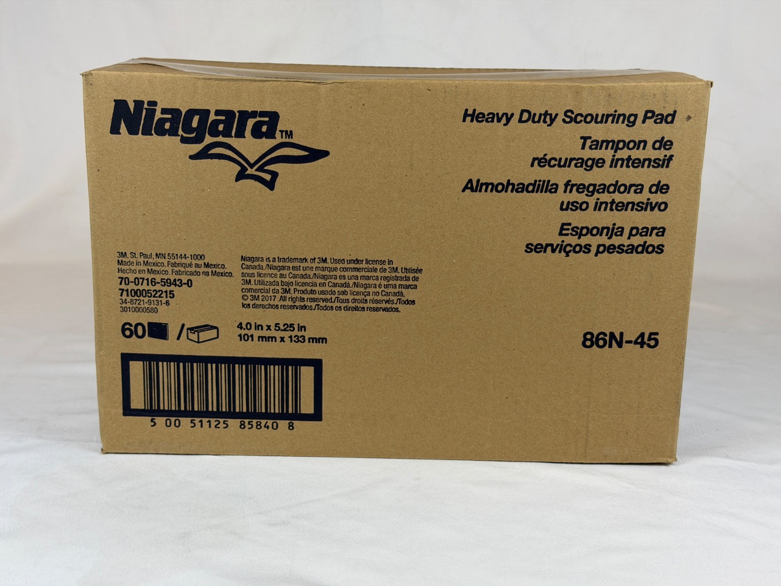 SCRUBBING PADS 60 Count – 3M Niagara General Purpose Green 4 x 5.25 in 86N-45